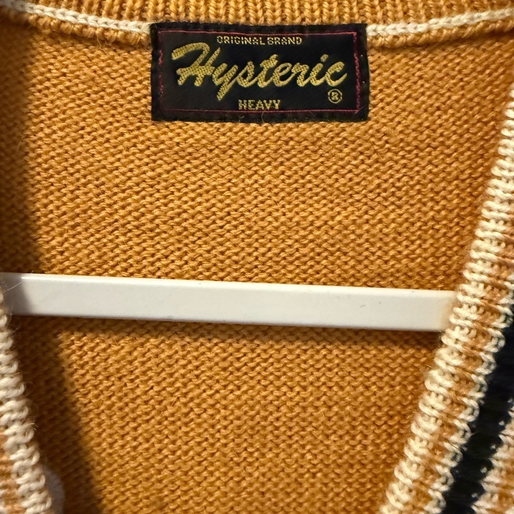 Hysteric Glamour Yellow and Black “Varsity” Style Cardigan, Size S* - Picture 6 of 8